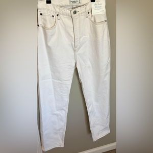 Abercrombie and Fitch Curve Love Ultra High Rise White Jeans